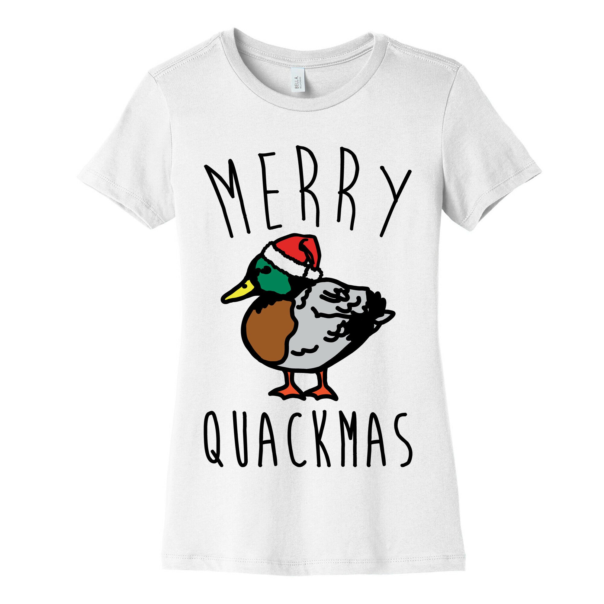 Merry Quackmas Duck Christmas Parody Women's Cotton Tee